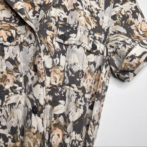 L.L Bean Signature Short Sleeve Floral Utility Waist Tie Dress Size 2 - Picture 5 of 11